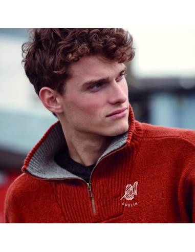 Half zip Sweater for men in pure new wool