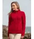 Gilet cardigan Femme pure laine mérinos rouge