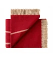 Plaid design nordique en pure laine vierge peignée rouge ou gris