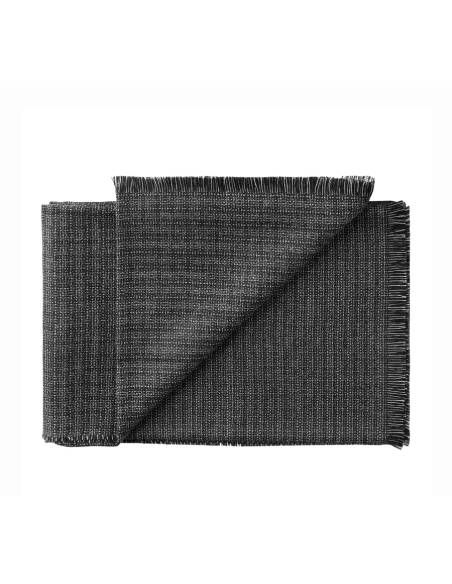 Plaid de luxe pure baby alpaga noir et blanc