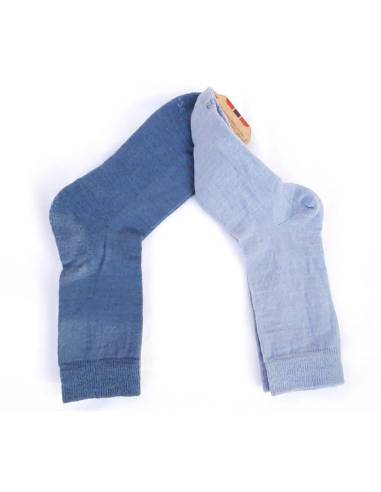 Chaussettes laine Bleu et bleu ciel fines et chaudes