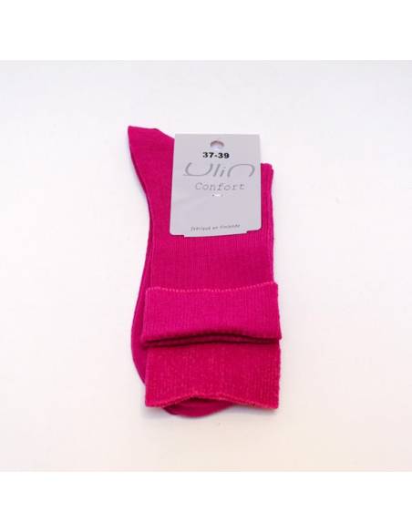 Chaussette fine laine mérinos femme fuschia