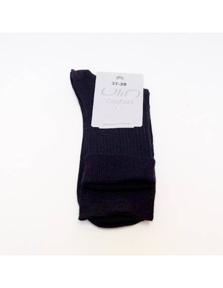 Chaussette fine laine mérinos femme noir