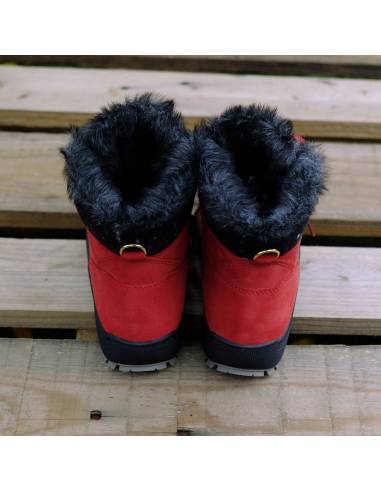Botines deportivos de mujer Olang de piel roja repelente al agua