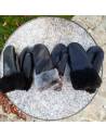 Luxurious Women Mittens genuine black lambskin