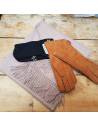 Gants cuir peau d'agneau lainée type aviateur
