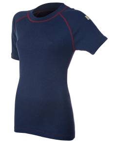 Tee shirt woman Black wool short sleeve merino 100%