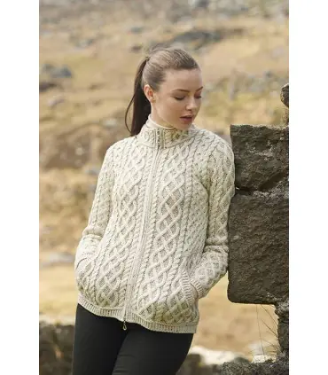Women's Plated Zip Cardigan pure merinowool blue