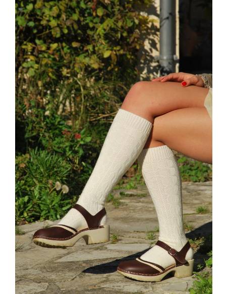Meine ungebleichte hohe verdrehte Wollsocken