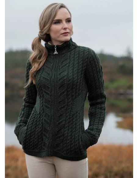 Women's Zip Cardigan pure merinowool red