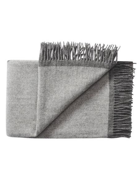 Plaid en pure laine grand taille à motif design gris 834