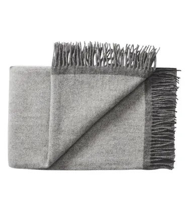 Plaid en pure laine grand taille à motif design gris 834