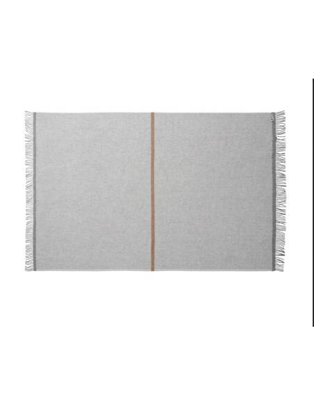Plaid en pure laine grand taille à motif design gris 834