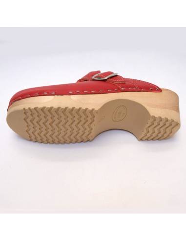 sabots spéciaux pieds fragiles Mediflex cuir rouge