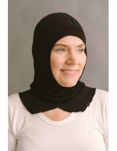 Hood wool and hot fine black silk