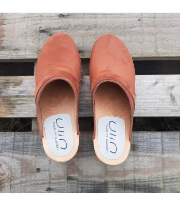 Sabots femme suédois nubuck cognac