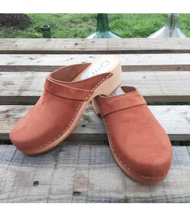 Sabot bois nubuck cognac nuts