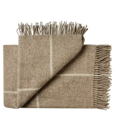 Pure scandinavian wool throws chestnut brown or grey