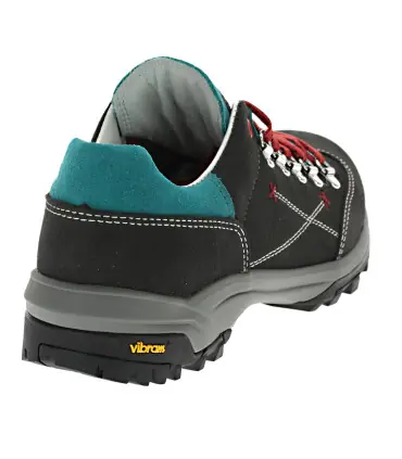 Chaussures de marche en cuir gris anthracite, bleu et semelle Vibram Olang Genova Btx 