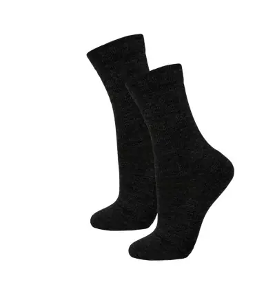 chaussettes chaudes laine noir  par lots de 2