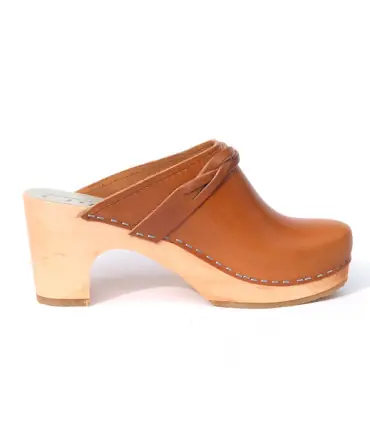 Damen Schwedische Holzschuhe mit hohen Absätzen