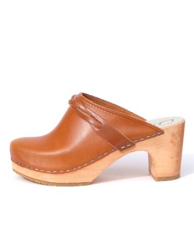Women's high heels wooden swedish clogs