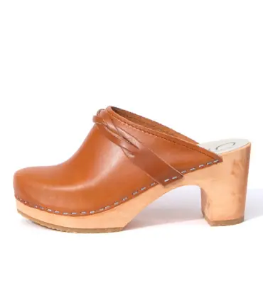 Damen Schwedische Holzschuhe mit hohen Absätzen