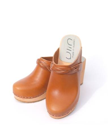 Sueco Zuecos de madera de mujer tacón alto 8 cm