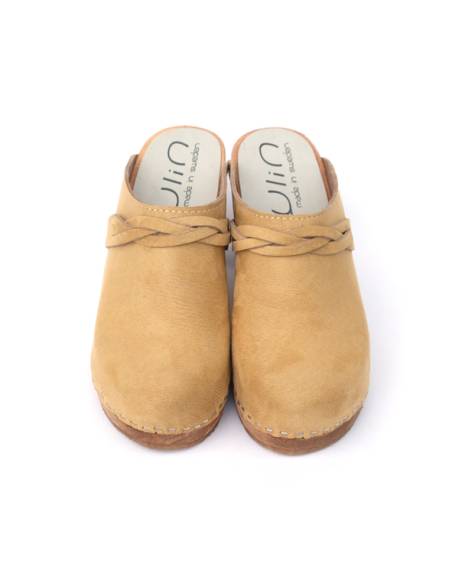 Sueco Zuecos de madera de mujer tacón alto 8 cm