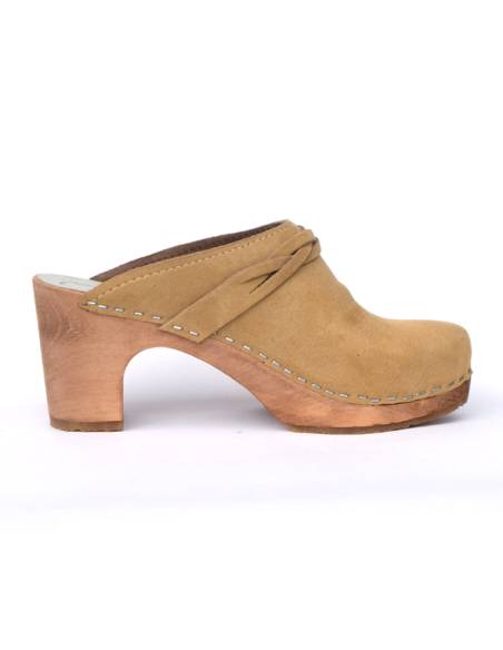 Damen Schwedische Holzschuhe mit hohen Absätzen