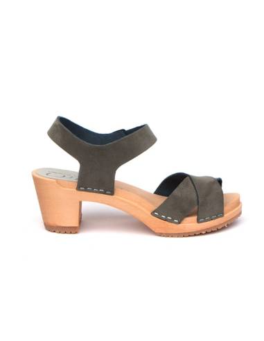 Swedish Sandals woman heels tops and vegetal tan leather Bali