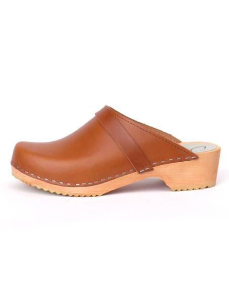 Sabots  bois suédois homme cuir tannage végétal