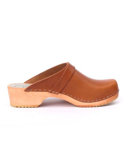 Sabots  bois suédois homme cuir tannage végétal