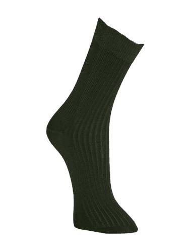 Chaussettes fines ville homme laine mérinos vert kaki
