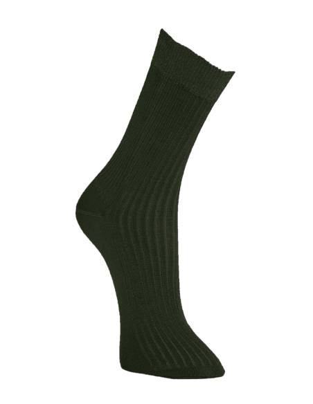 Chaussettes fines ville homme laine mérinos vert kaki