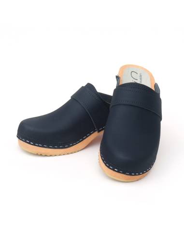 Schwedische clogs Holz und Leder für Herren