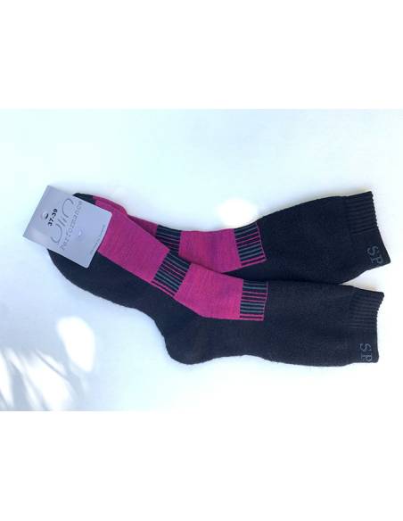 Chaussettes courte de ski Design Fushia et Noir  