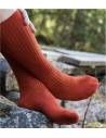 Chaussettes en laine mérinos pure orange et grise idéale sabot