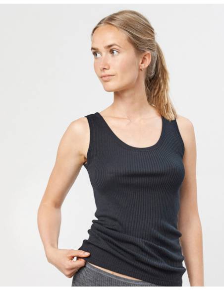Débardeur femme pure laine mérinos bio noir