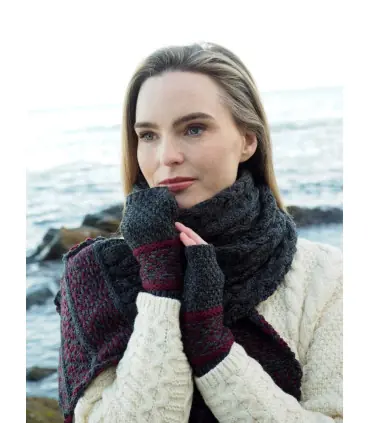 gris mitones Gorro Lana