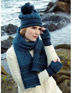 Grau Fausthandschuh shetland wolle 2