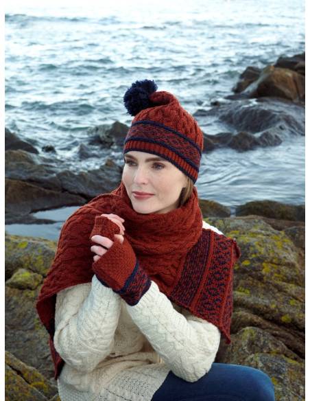 gris mitones Gorro Lana