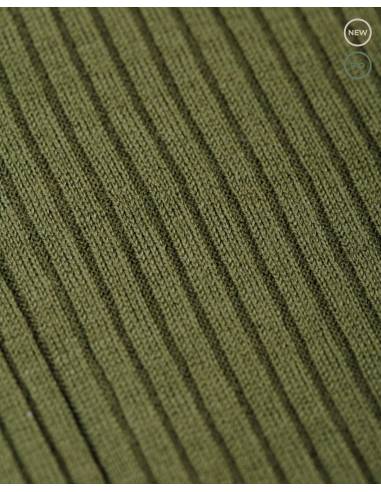 Maillot femme col rond pure laine mérinos côtelé