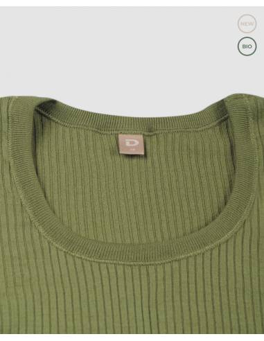 Merino Rippshirt für Damen dunkelgrau oder schwartz meliert