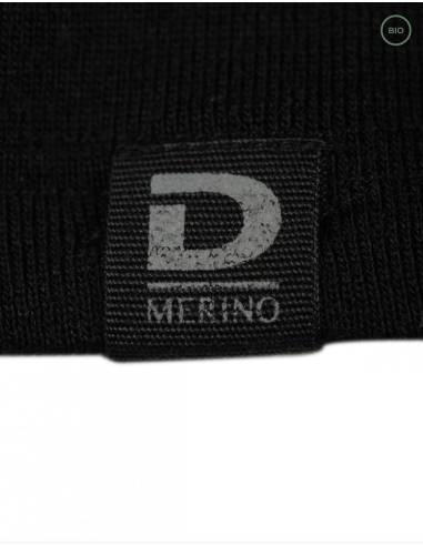 camisa de punto de cuello de mujer en lana merino gris puro