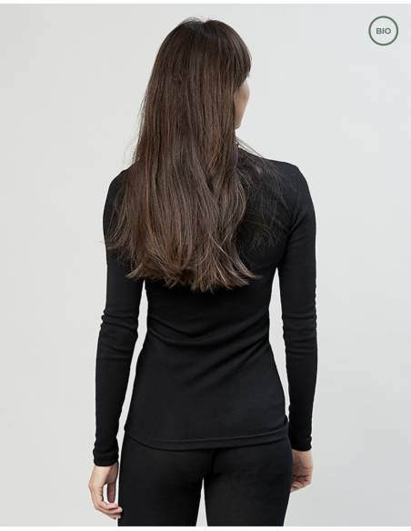 Pull hiver chaud col roulé pure laine mérinos femme 