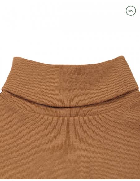 camisa de punto de cuello de mujer en lana merino gris puro