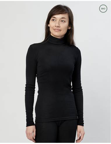 Pull femme chaud col roulé pure laine mérinos femme