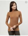 Damen Rippstrickkragenhemd aus reiner Merinowolle