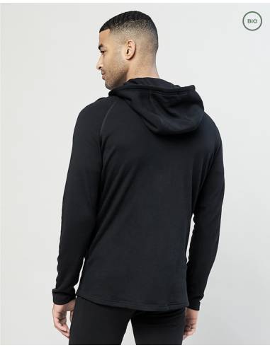 chaqueta de hombre con capucha en lana merino gris